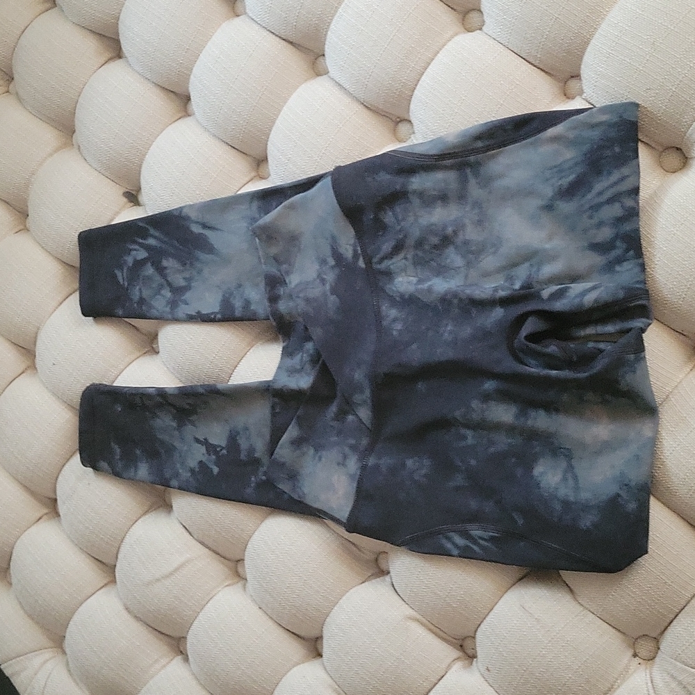 Alphalete Surface Power Leggings Black Oil Stain